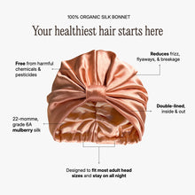Load image into Gallery viewer, Organic Silk Hair Bonnet Peachy Coral